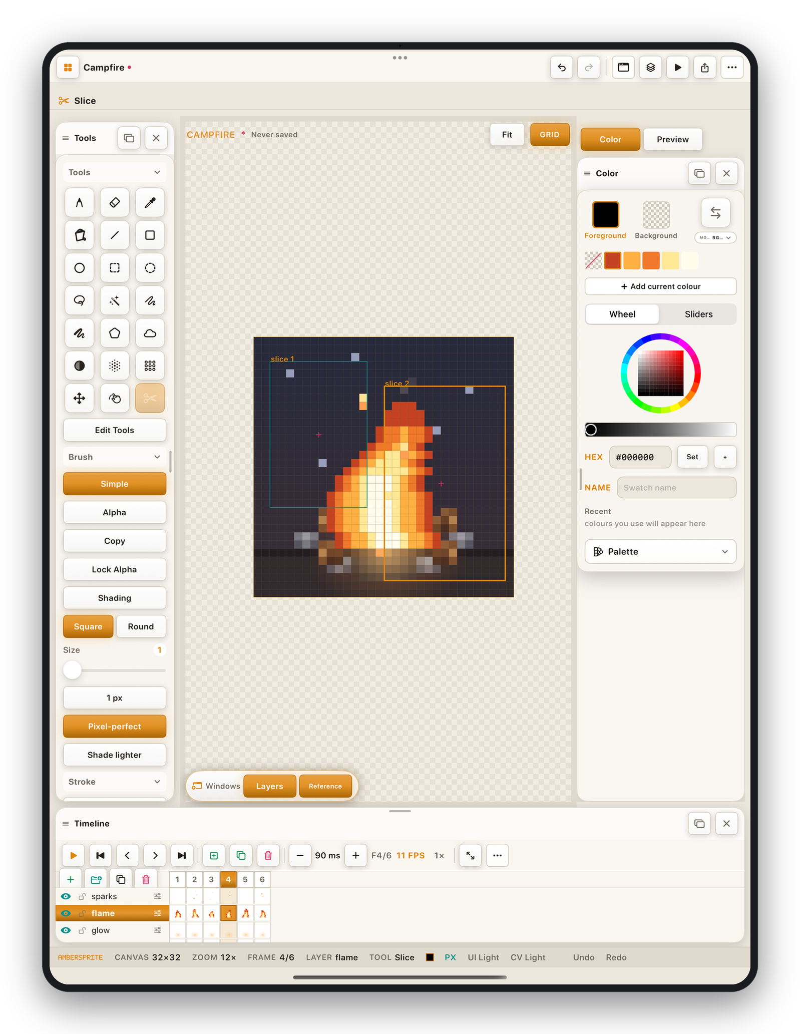 Slices drawn over a UI sprite